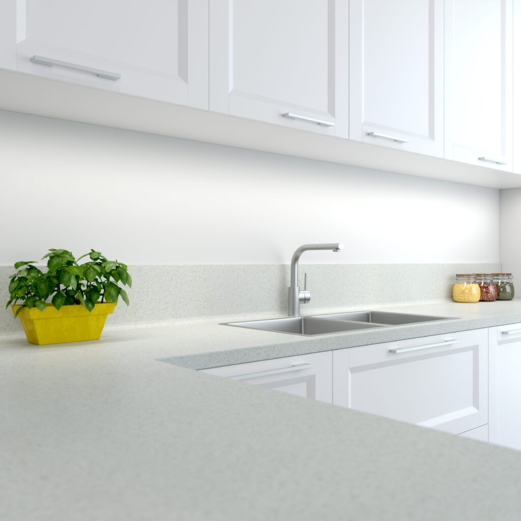 Heritage Soft Speckle Upstand Available from Rearo Laminates