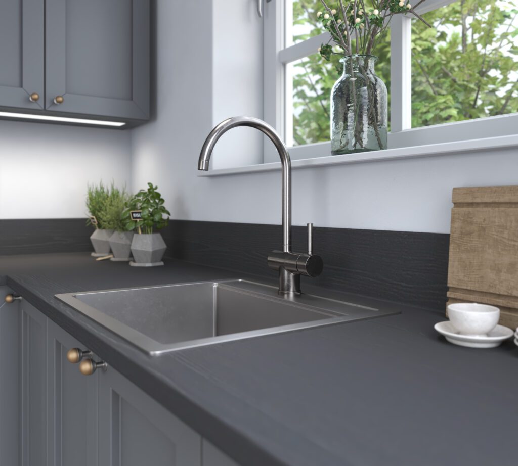 Senses 'Rovero Carbone' Kitchen Upstand Available from Rearo