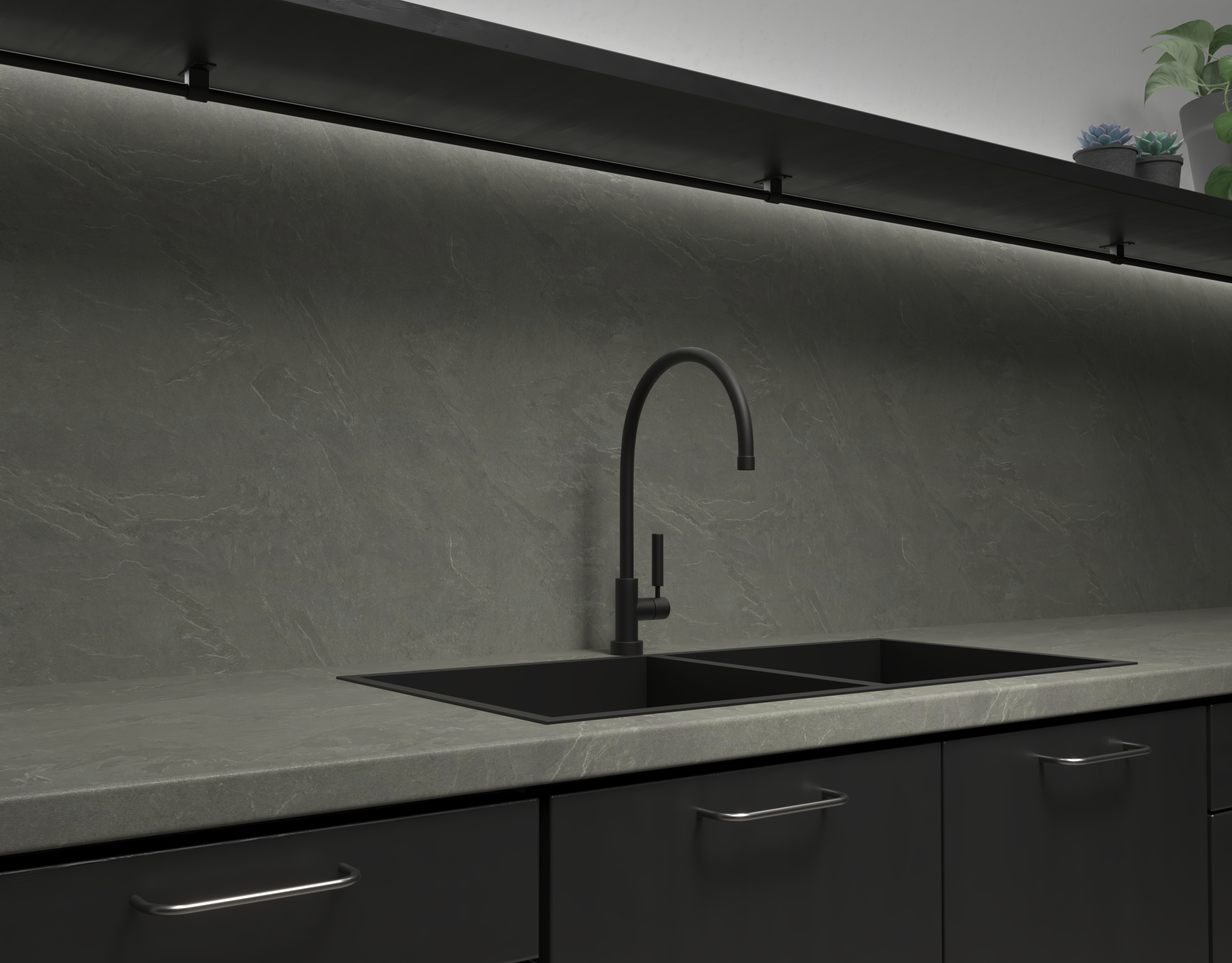 Grey Lunar Slate Splashback