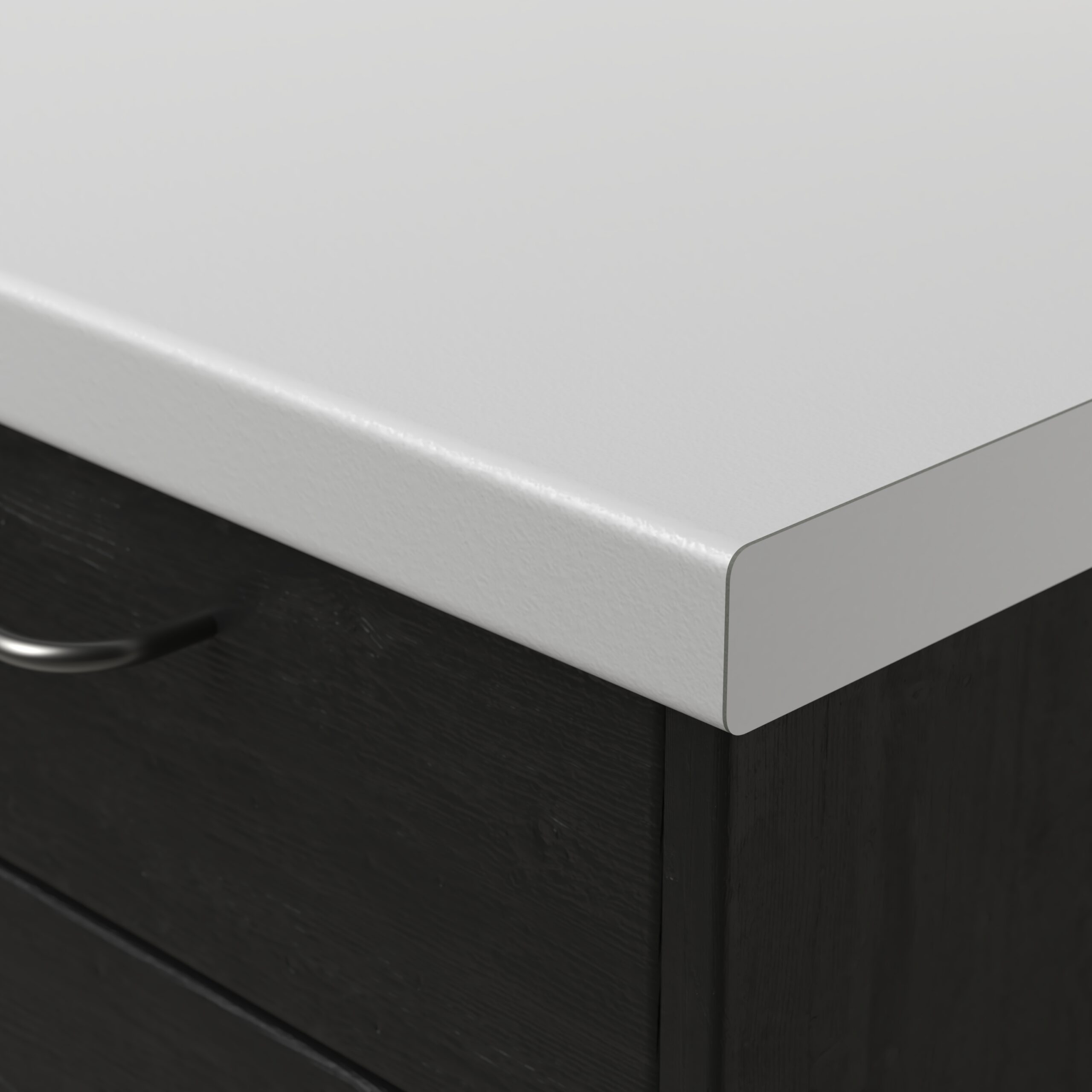 Senses White Matte Rounded Front Corner Worktop