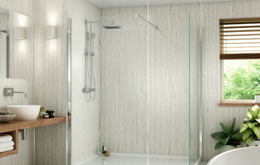 Selkie Elemental Ash shower bathroom wall panel