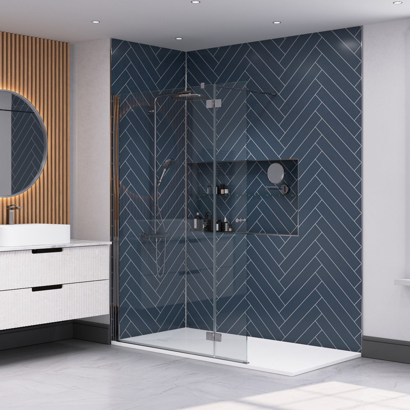 Rearo_Nordic_Blue_Herringbone_Satin_finish_bath_wall_panel_2400x600_62002685_Lifestyle