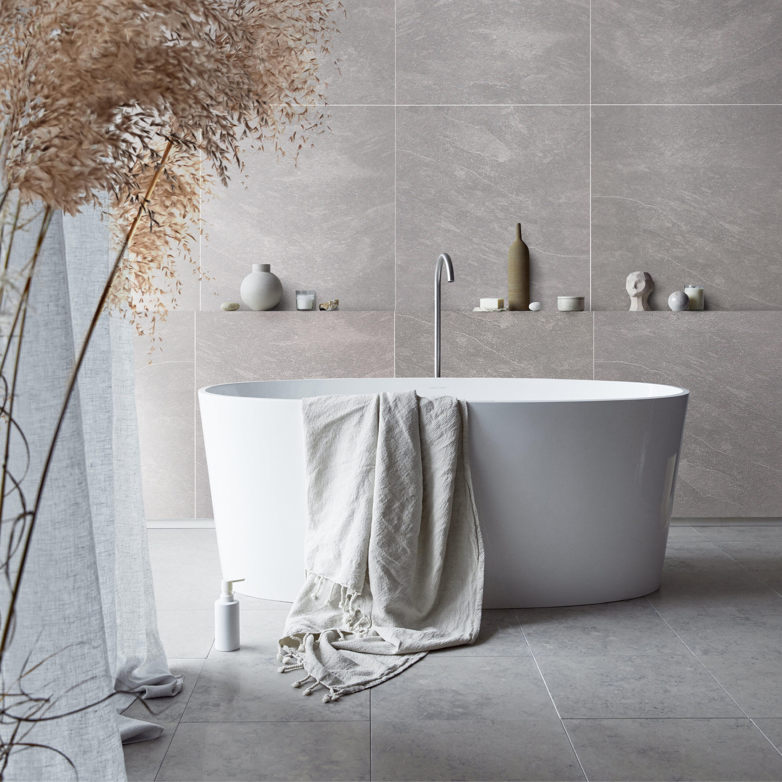 Wall&Water Natural Slate Bathroom Wall Panel (Tile effect - 600 x 600mm)