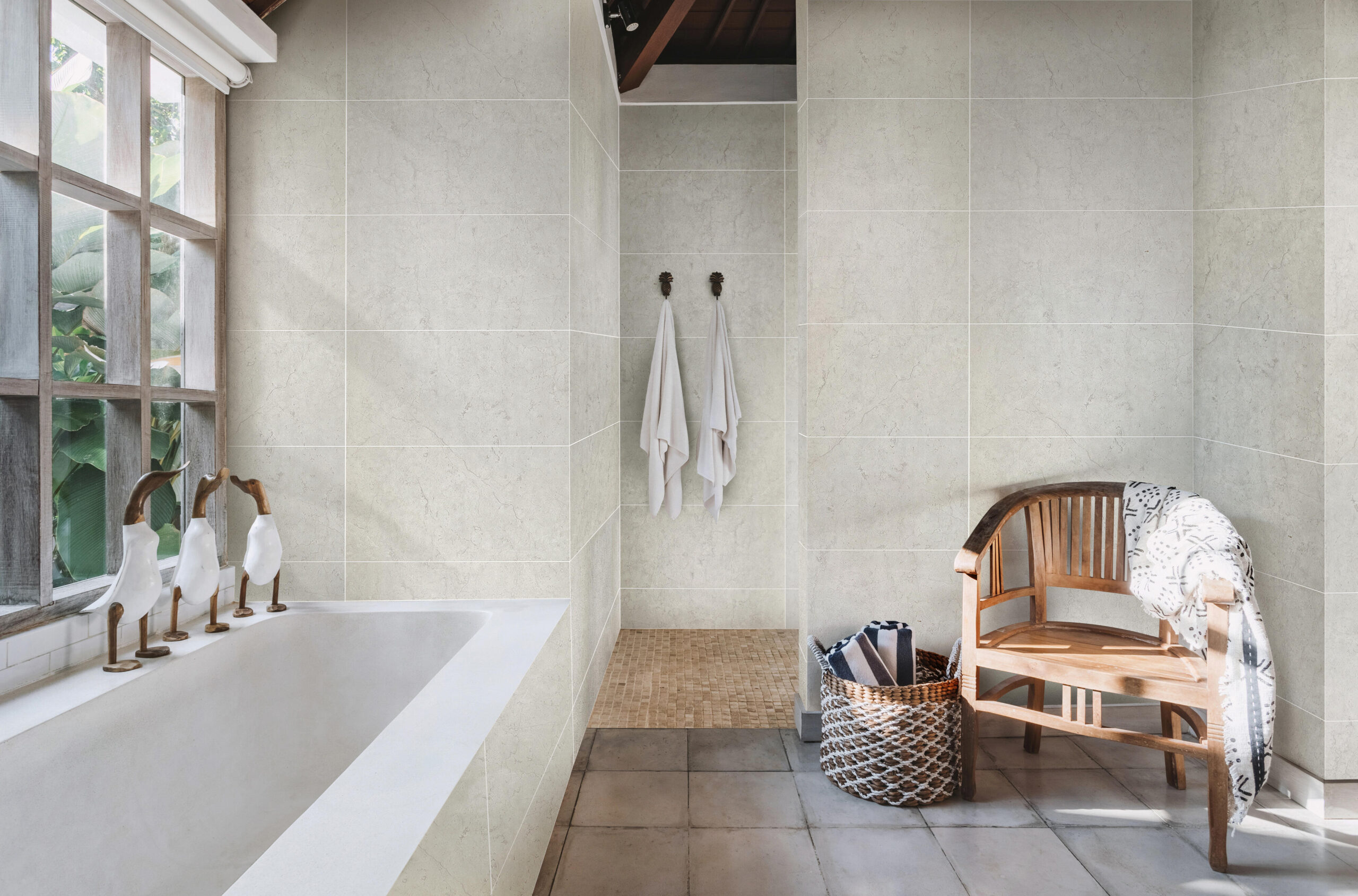 Wall&Water Santorini Marble Bathroom Wall Panel (Tile effect - 600 x 300mm)