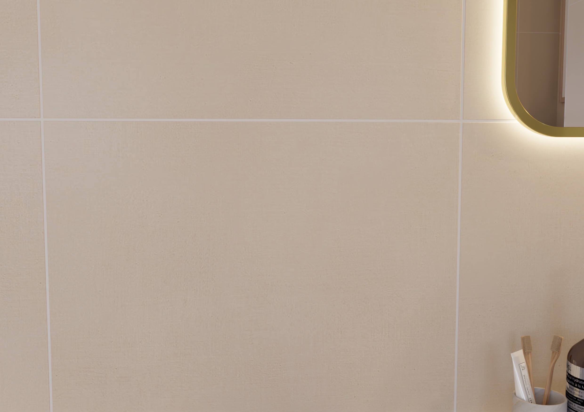 Lyngdal Brooklyn Creme Vanilla Wall Panel (Tile effect - 600 x 600mm) - Image 2