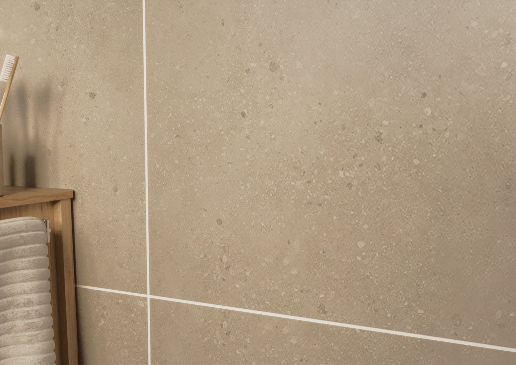 Lyngdal Delamora 60 x 60cm tile effect and tind tile effect bathroom wall panel detail