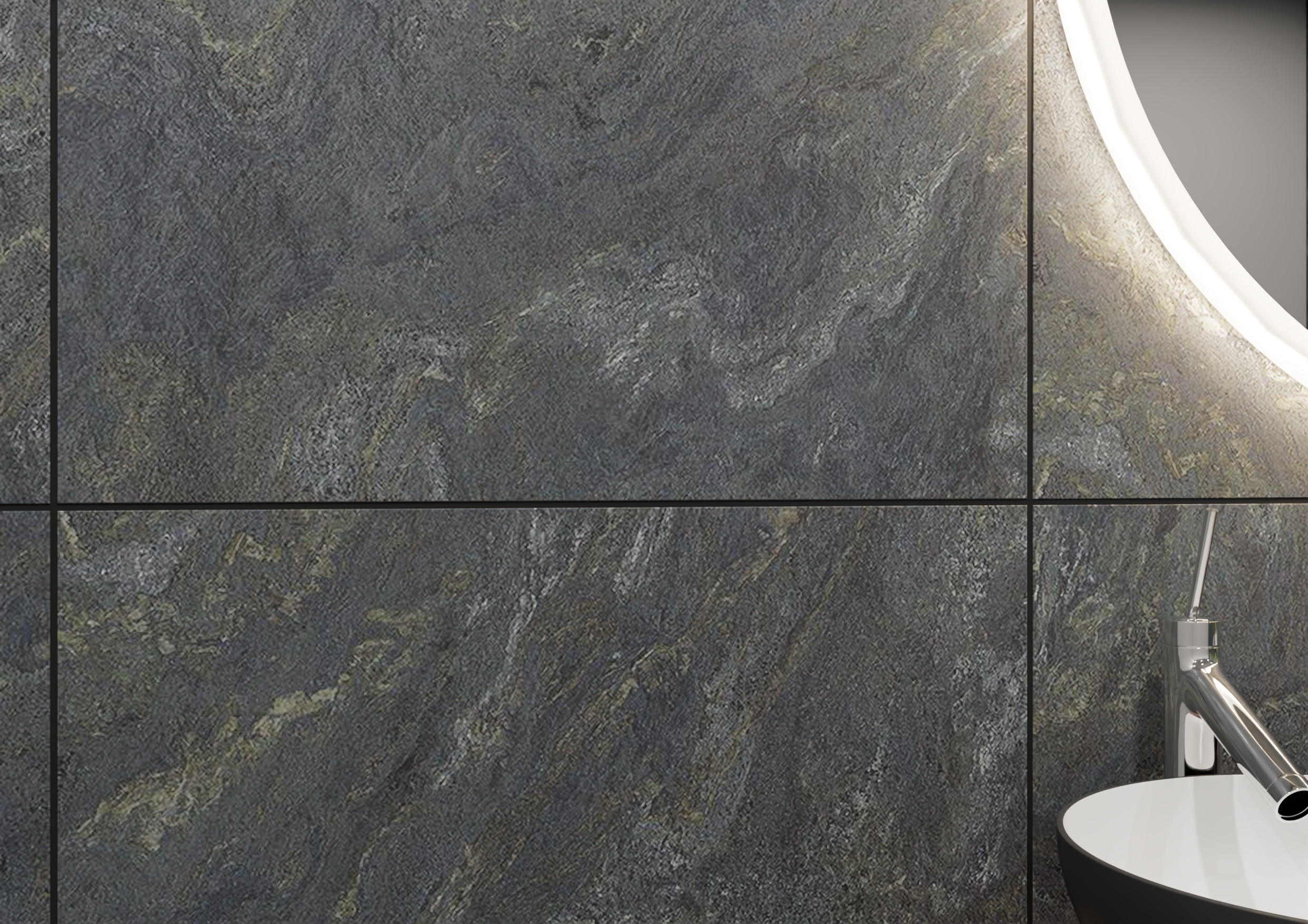 Lyngdal Varden 60 x 60cm tile effect bathroom wall panel close up